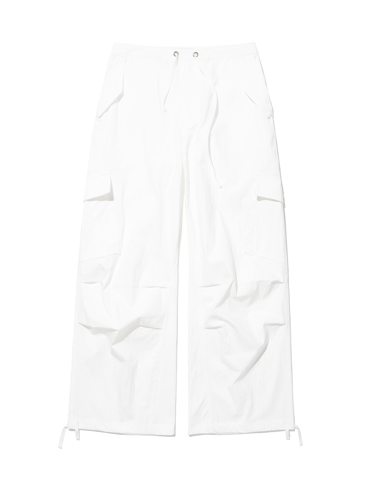 Maxi Parasuit Cargo Pants [White]