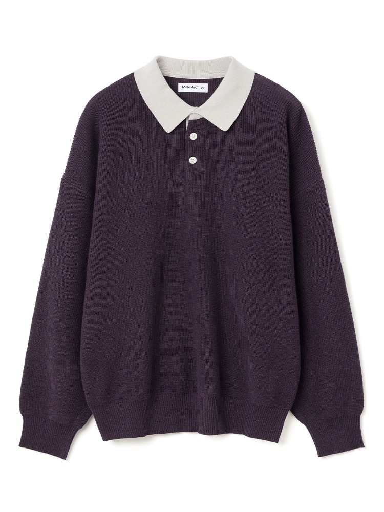 Over Fit Rugby Knit [Purple]