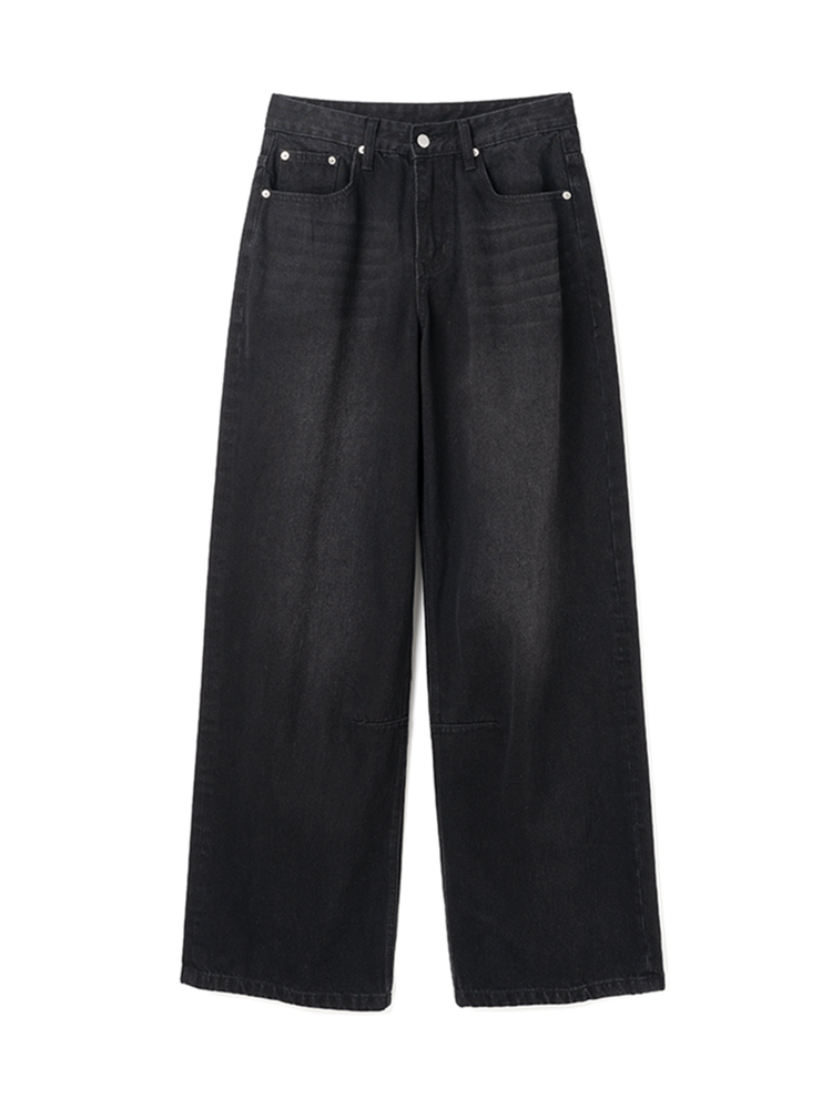 Vintage Wide Denim Pants [Black]
