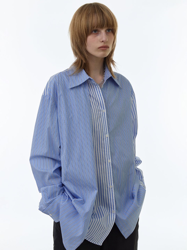 Over fit Double Shirt [Blue]