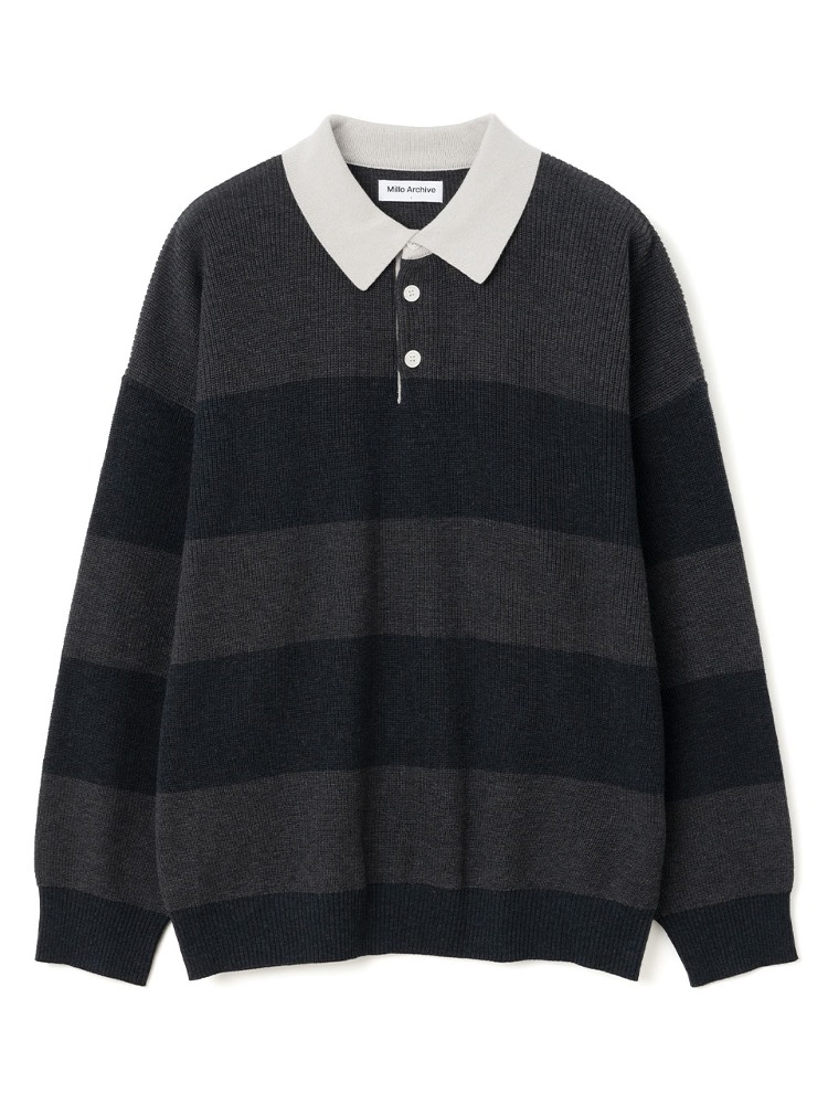 Over Fit Rugby Knit [Charcoal]