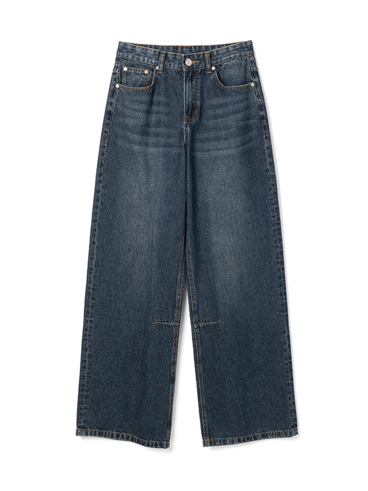 Vintage Wide Denim Pants [Washed Blue]