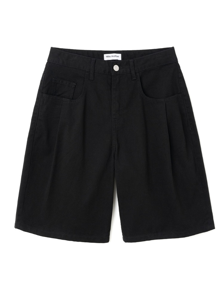 New Denim Bermuda Pants [Black]