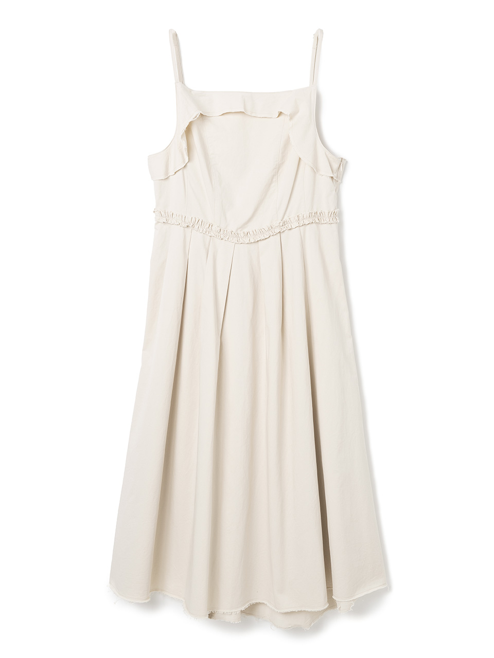 Asymmetric Pleated Dress [Ecru]