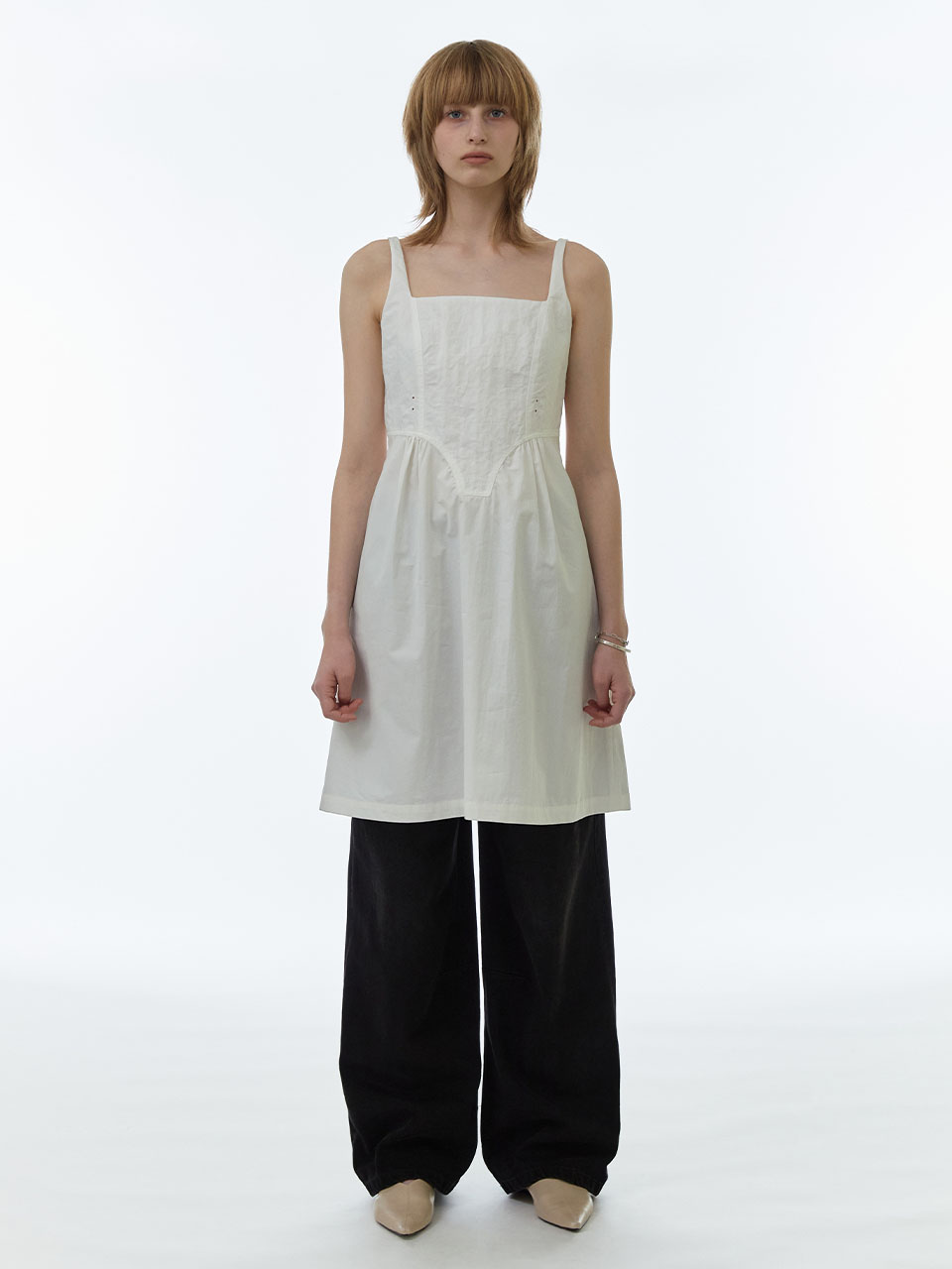 Hem Line Midi Dress [Ivory]