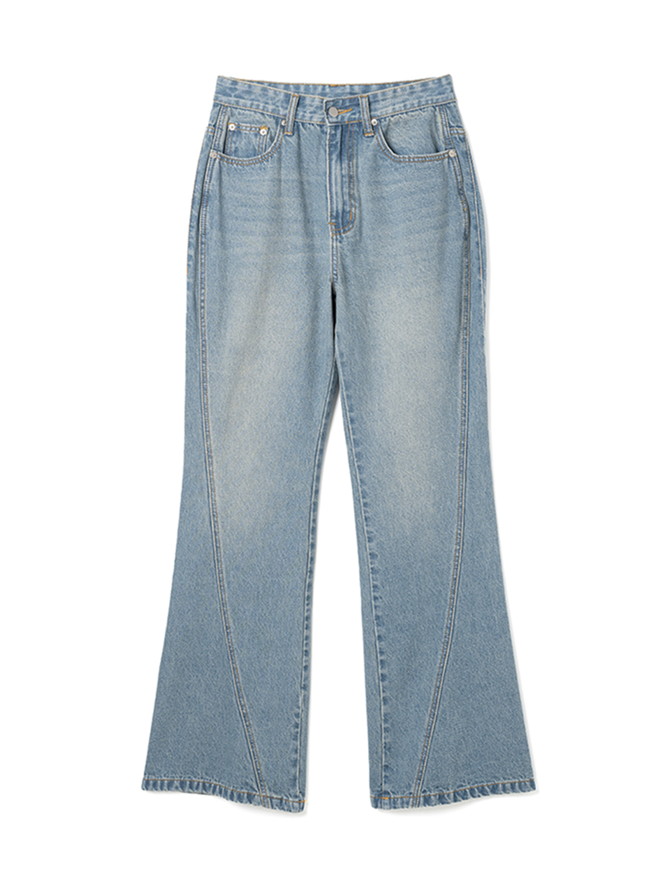 Curved Flare Jeans [Vintage Blue]